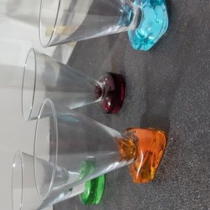 Old fashioned cocktail glasses with geometric bases